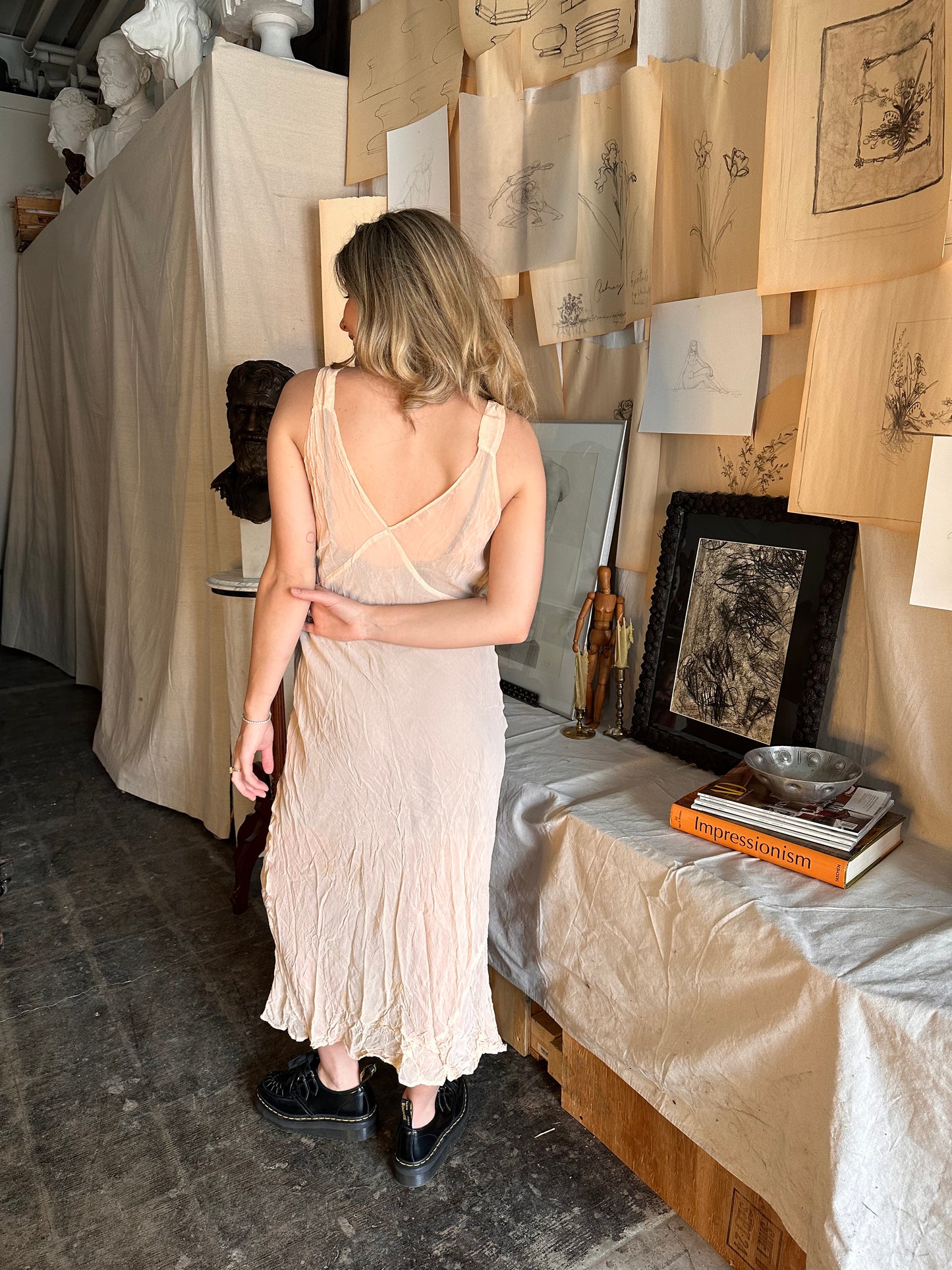 1930s sheer lace slip