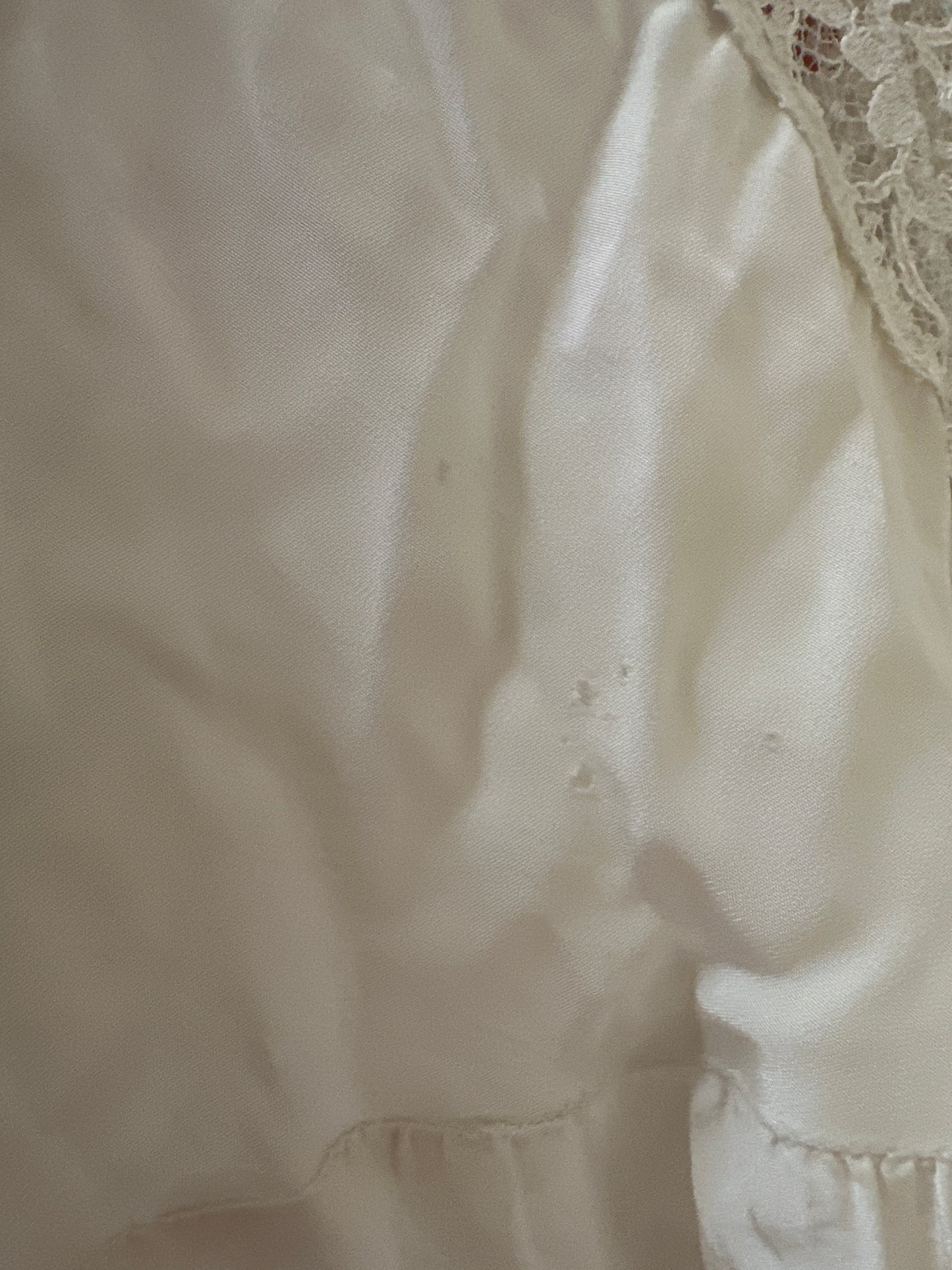 1940s eggshell silk lace dress