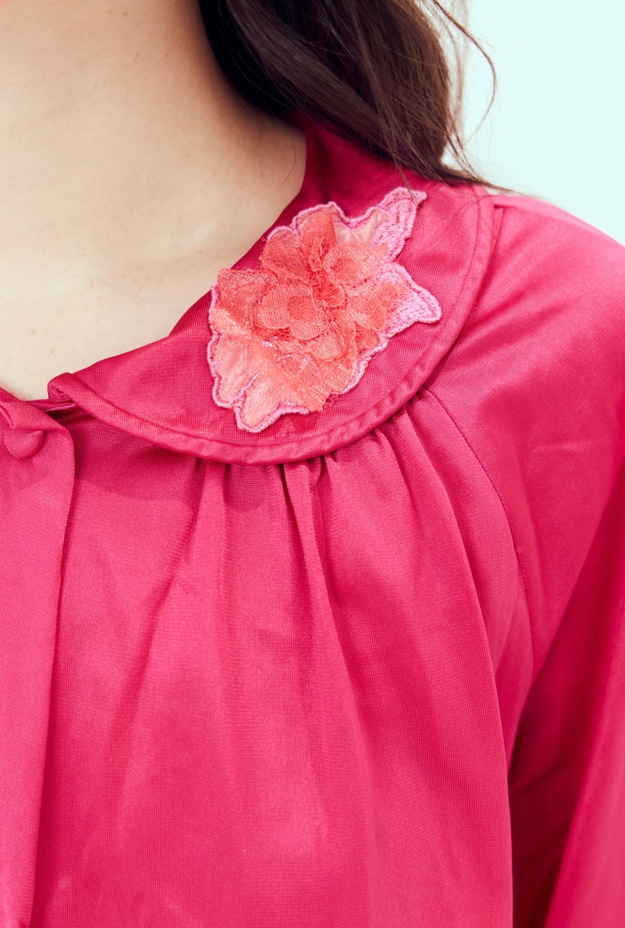 1960s overdyed pink bed jacket