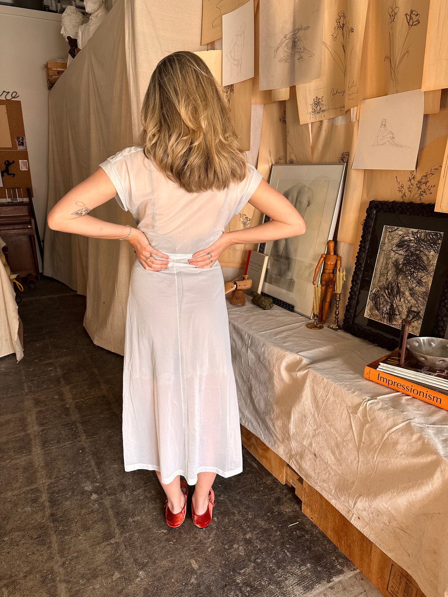 1930s sheer baby blue dress