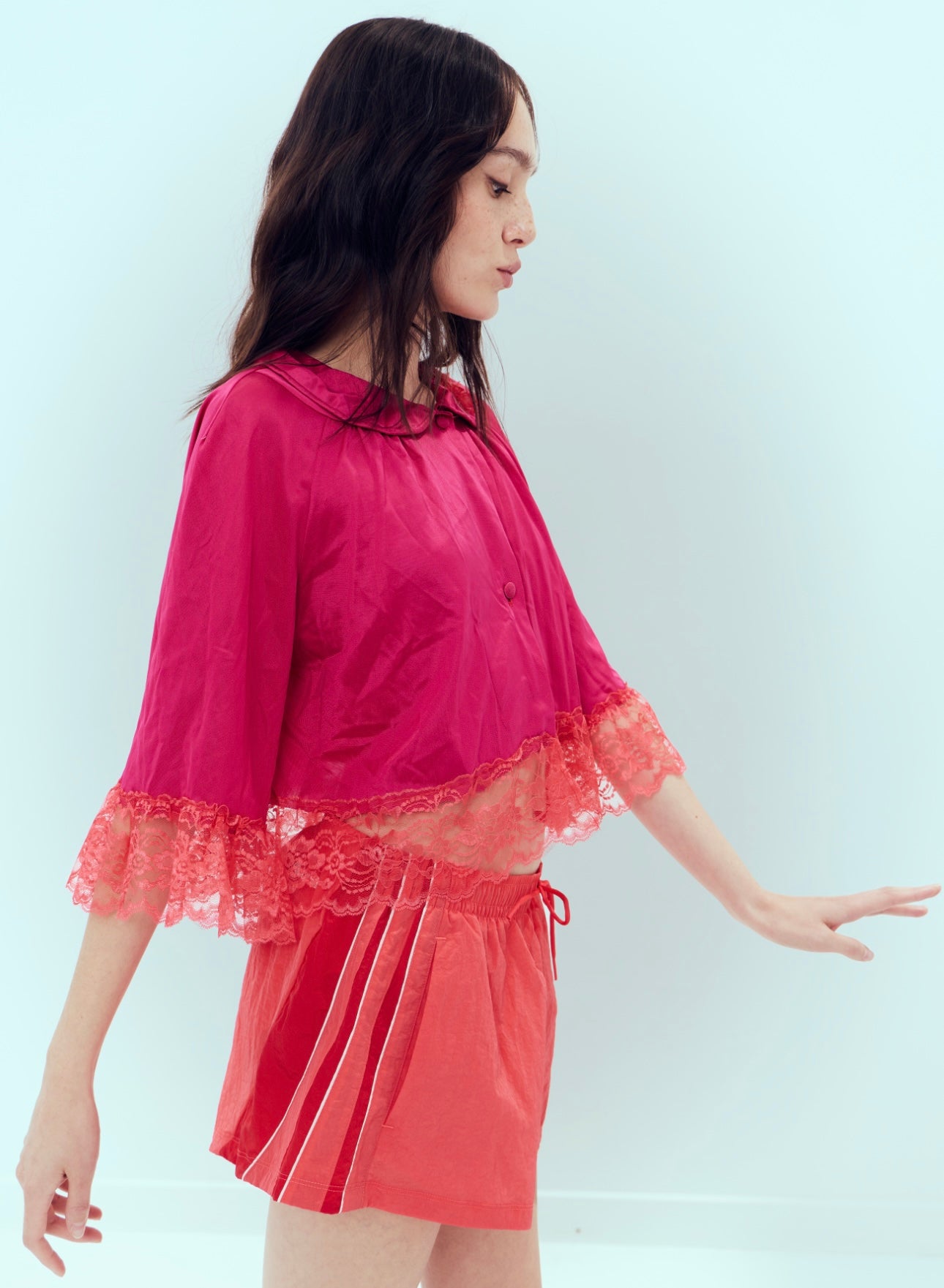 1960s overdyed pink bed jacket