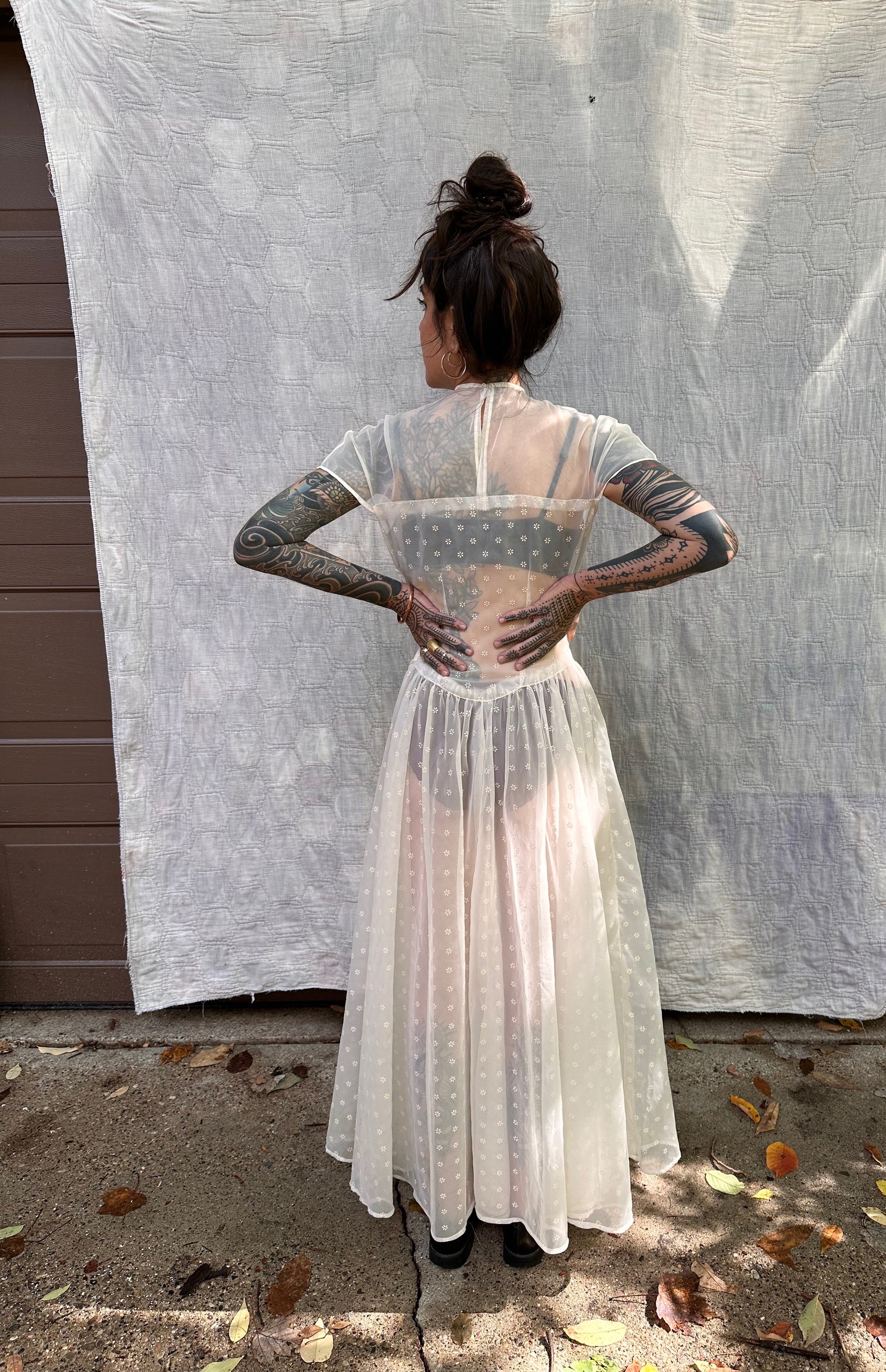 sheer white dress Vintage 1940s Sheer Gown – Other Spells