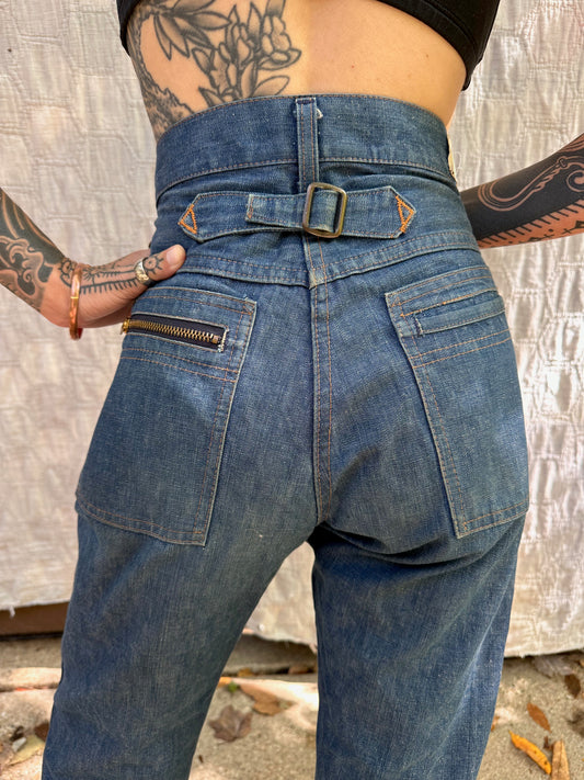 Vintage Deadstock 1970s Oshkosh buckle back denim